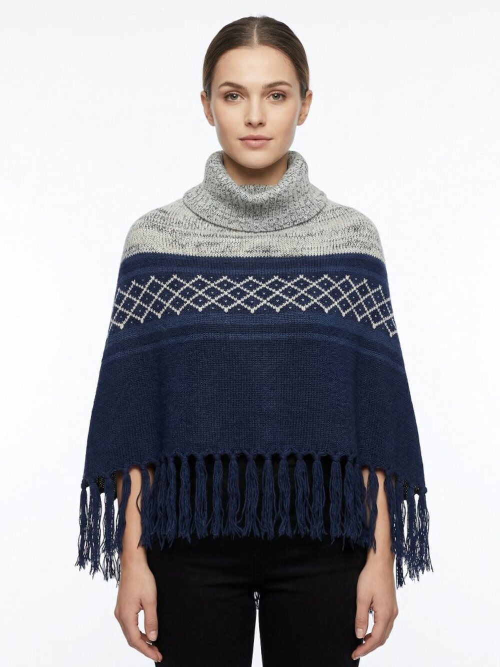 *Simi Accessories Navy and Grey Shawl